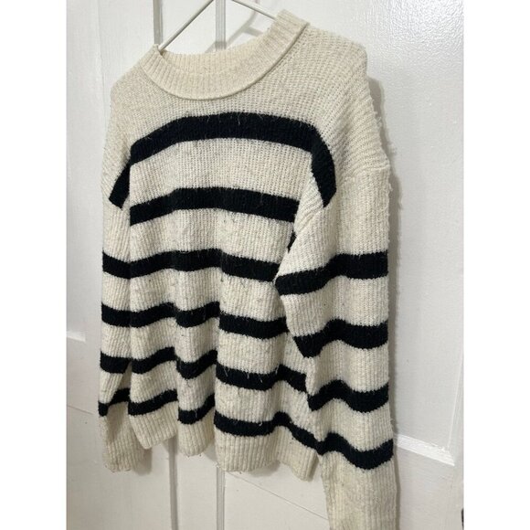 American Eagle women’s size small black-and-white striped sweater - Picture 2 of 11